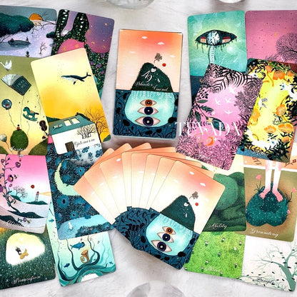 Unlock your subconscious with &quot;49 Shades of Mind,&quot; an intuitive oracle deck of 49 abstract art cards. Perfect for narrative therapy and self-discovery, guiding you through profound wisdom and clarity.