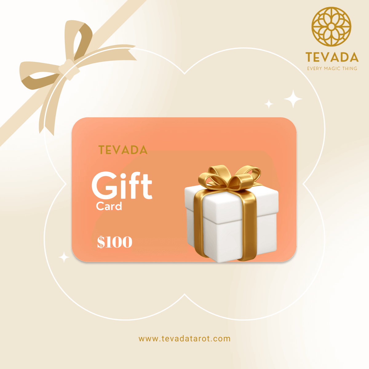 TEVADA Tarot digital gift card for tarot decks, oracle cards, and spiritual gifts