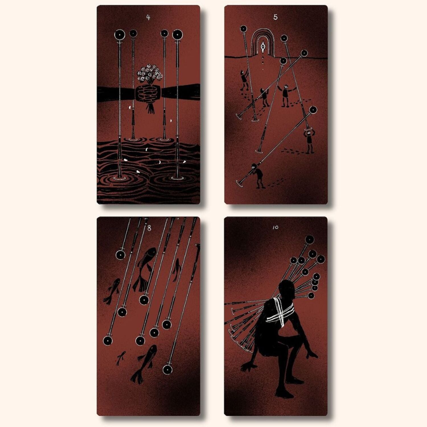 Unleash intuitive readings with the Dirty Red Tarot, a 78-card deck featuring bold red and black spray-paint art. Embrace raw energy, mystery, and the beauty of imperfection in every reading.