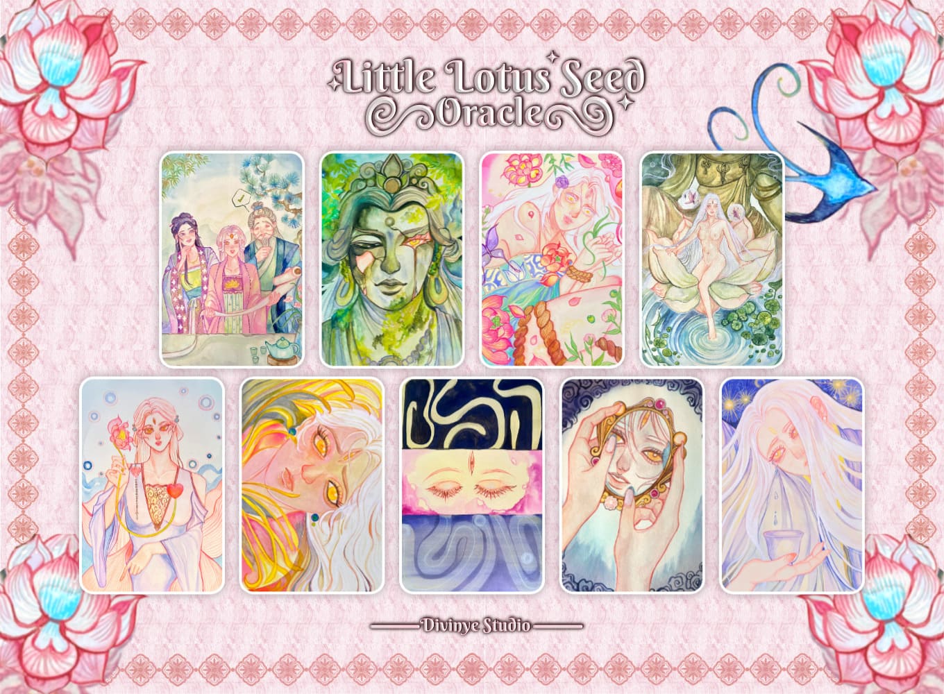 Little Lotus Seed Oracle Deck gentle botanical oracle cards for mindfulness and emotional healing