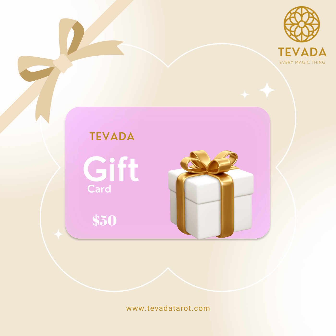 TEVADA Tarot digital gift card for tarot decks, oracle cards, and spiritual gifts