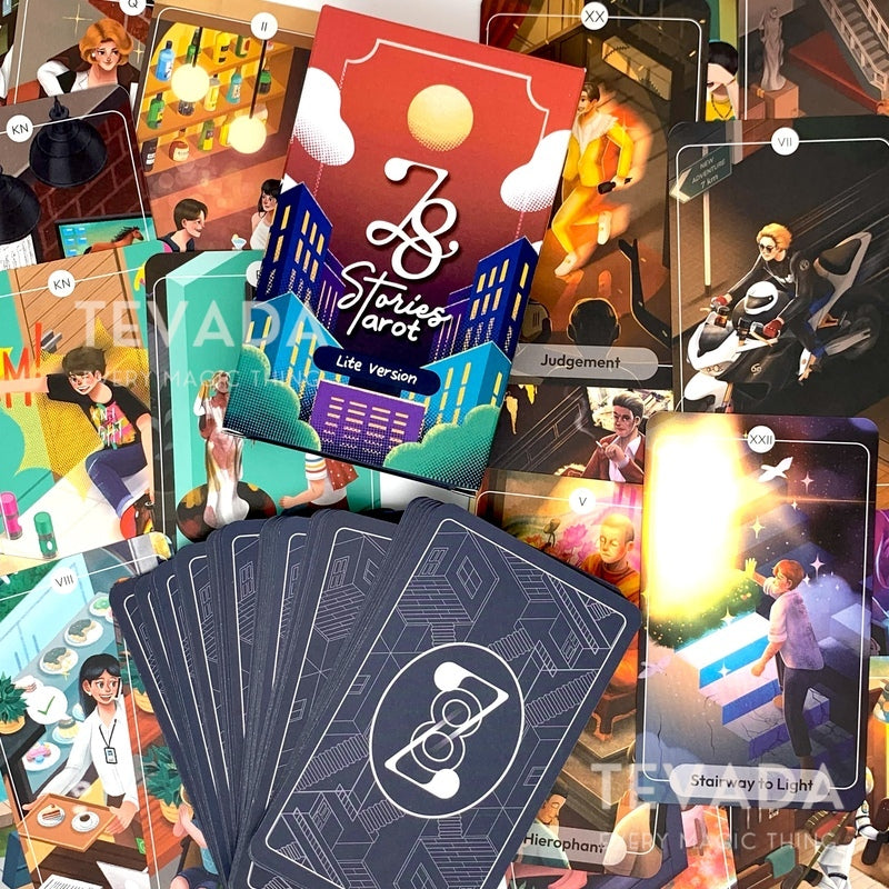 Unlock everyday magic! 78 Stories Tarot Deck uses relatable scenes &amp; vivid imagery for intuitive readings. Perfect for beginners &amp; tarot enthusiasts alike. Explore your life &amp; unlock its hidden potential.