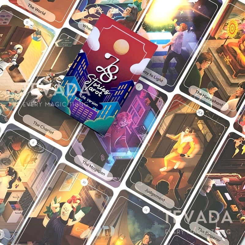 Unlock everyday magic! 78 Stories Tarot Deck uses relatable scenes &amp; vivid imagery for intuitive readings. Perfect for beginners &amp; tarot enthusiasts alike. Explore your life &amp; unlock its hidden potential.