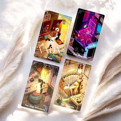 Discover the 78 Stories Tarot Sphere Ver.—a vibrant tarot deck turning everyday moments into intuitive guidance through relatable scenes and clear, magical symbolism.