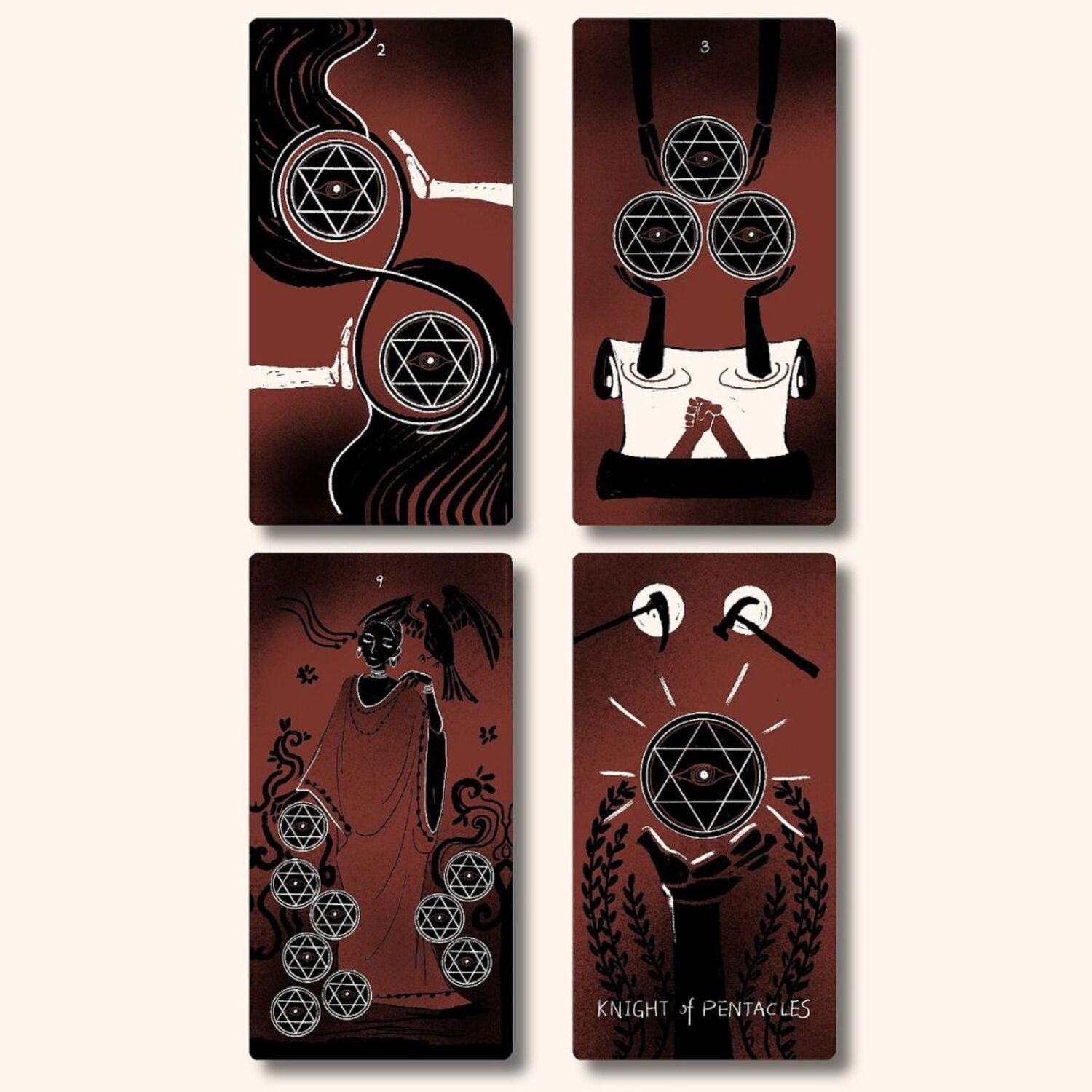 Unleash intuitive readings with the Dirty Red Tarot, a 78-card deck featuring bold red and black spray-paint art. Embrace raw energy, mystery, and the beauty of imperfection in every reading.