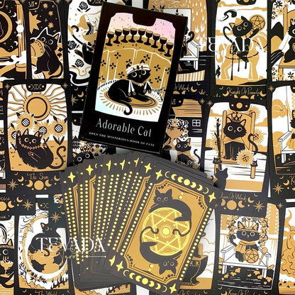 Unleash Your Inner Meowgician!  Adorable Cat Tarot (78 Cards) - A playful tarot deck with black cats for self-discovery &amp; guidance.