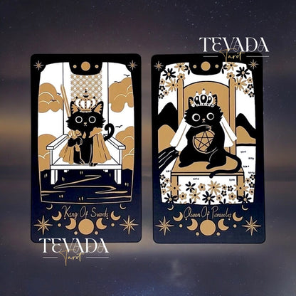 Unleash Your Inner Meowgician!  Adorable Cat Tarot (78 Cards) - A playful tarot deck with black cats for self-discovery &amp; guidance.