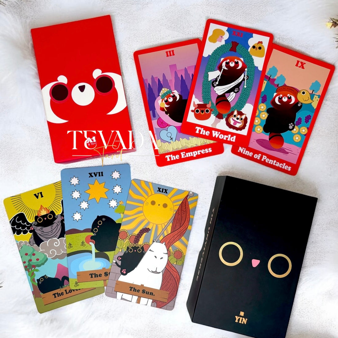 AI Red Panda Tarot + Yin Universe Tarot Combo: Unlock intuitive guidance with this playful 78-card tarot combo. Red panda magic and mystical cat wisdom for clarity, fun, and self-discovery in every reading.