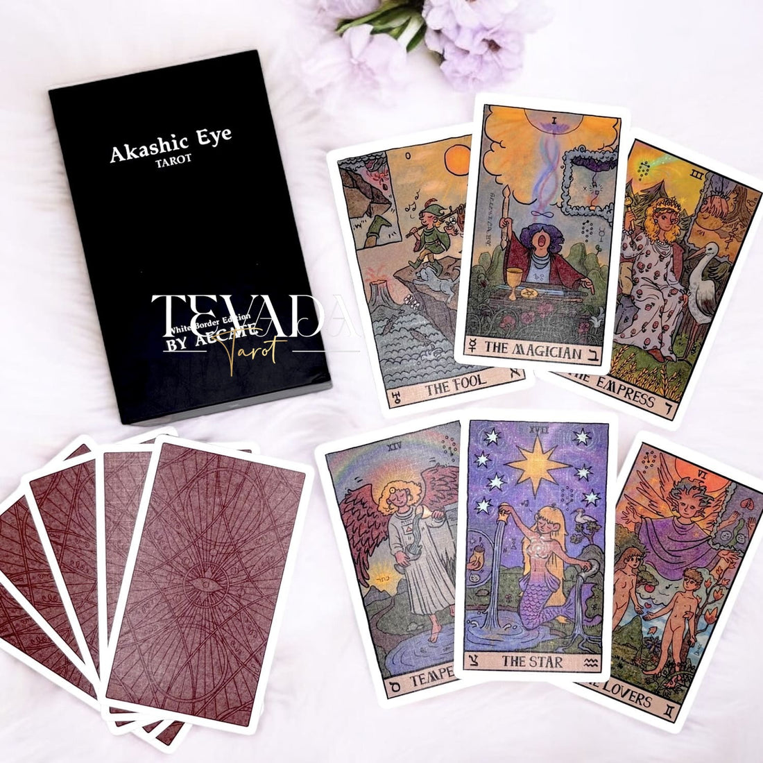 Tarot Deck for Beginner Easy to Read Card Learning Deck Spiritual Gift Modern Cartoon Tarot White Border Metaphysical Study Guide Birthday