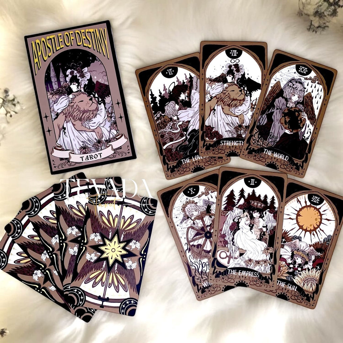 Discover the Apostle of Destiny DELUXE Tarot Deck, a mystical 78-card guide featuring earth-toned designs and gilded edges for intuitive insight and spiritual exploration.