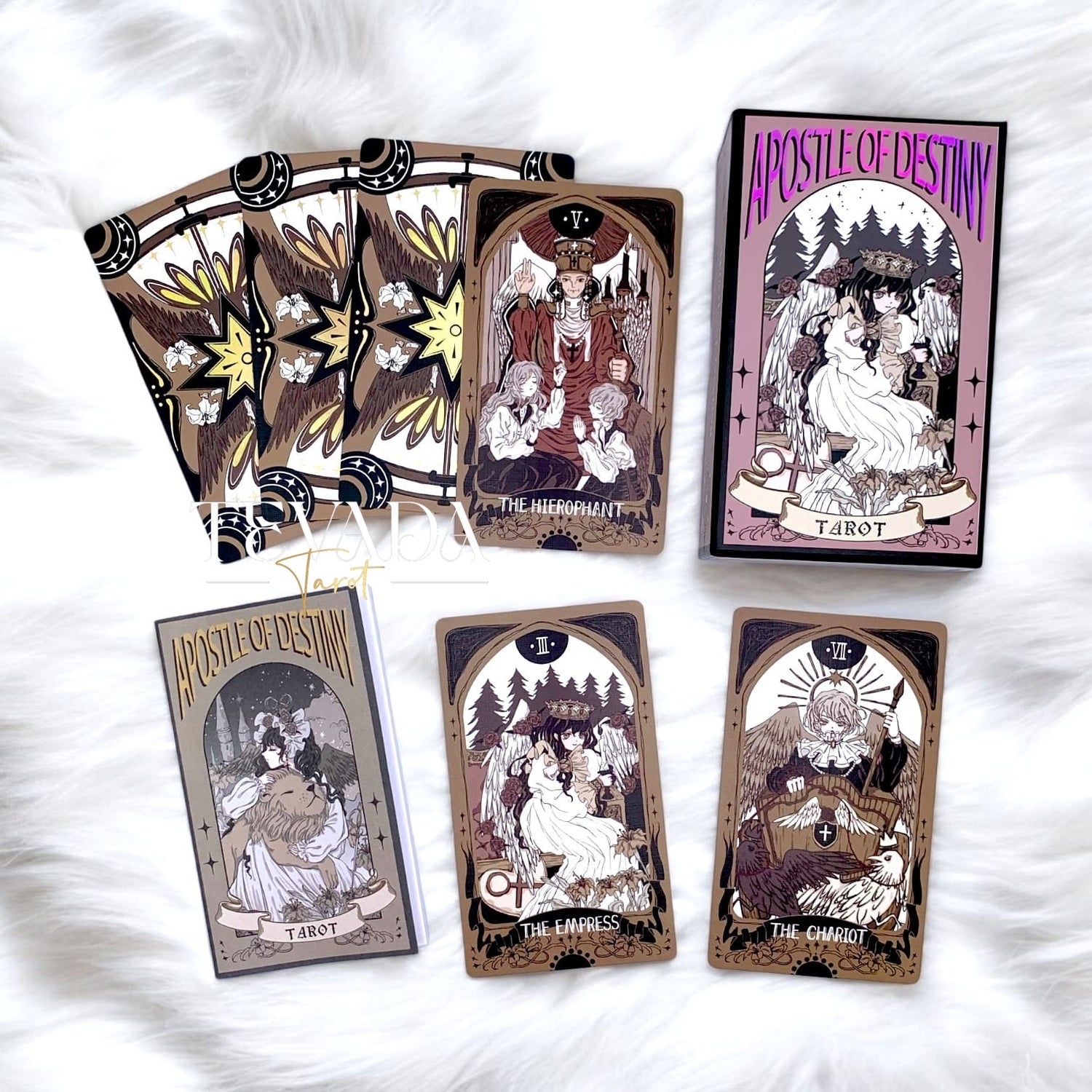 Discover cosmic guidance with this 78-card anime-inspired deck featuring divine symbols and sunset-gilded edges. Unlock wisdom and clarity with every draw.