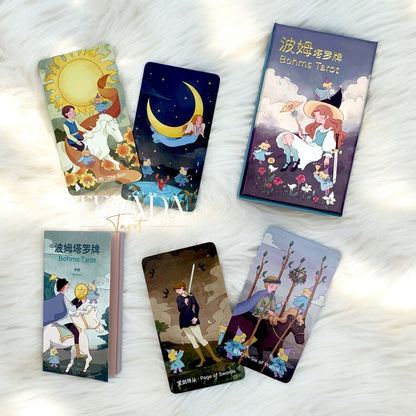 Bohms Tarot: A magical 78-card deck featuring fairy spirits with intuitive guidance to unlock wisdom and self-discovery. Perfect for divination and connecting to your higher self.