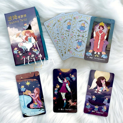 Bohms Tarot: A magical 78-card deck featuring fairy spirits with intuitive guidance to unlock wisdom and self-discovery. Perfect for divination and connecting to your higher self.