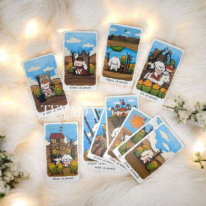 Boing, boing your way to inner wisdom with the Boji Journey Tarot! This enchanting 78-card deck features adorable animal guides and the magic of Tarot. Explore captivating landscapes and discover the carrots of self-growth! ✨