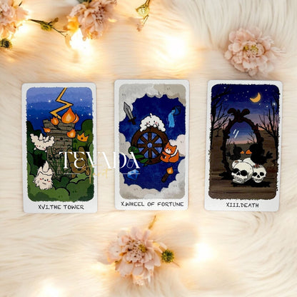 Boing, boing your way to inner wisdom with the Boji Journey Tarot! This enchanting 78-card deck features adorable animal guides and the magic of Tarot. Explore captivating landscapes and discover the carrots of self-growth! ✨