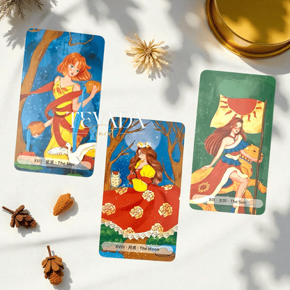 Discover the Caramel Tarot—78 radiant cards infused with warm, honeyed hues and intuitive guidance. A soulful divination deck that blends clarity, comfort, and magic in every reading.