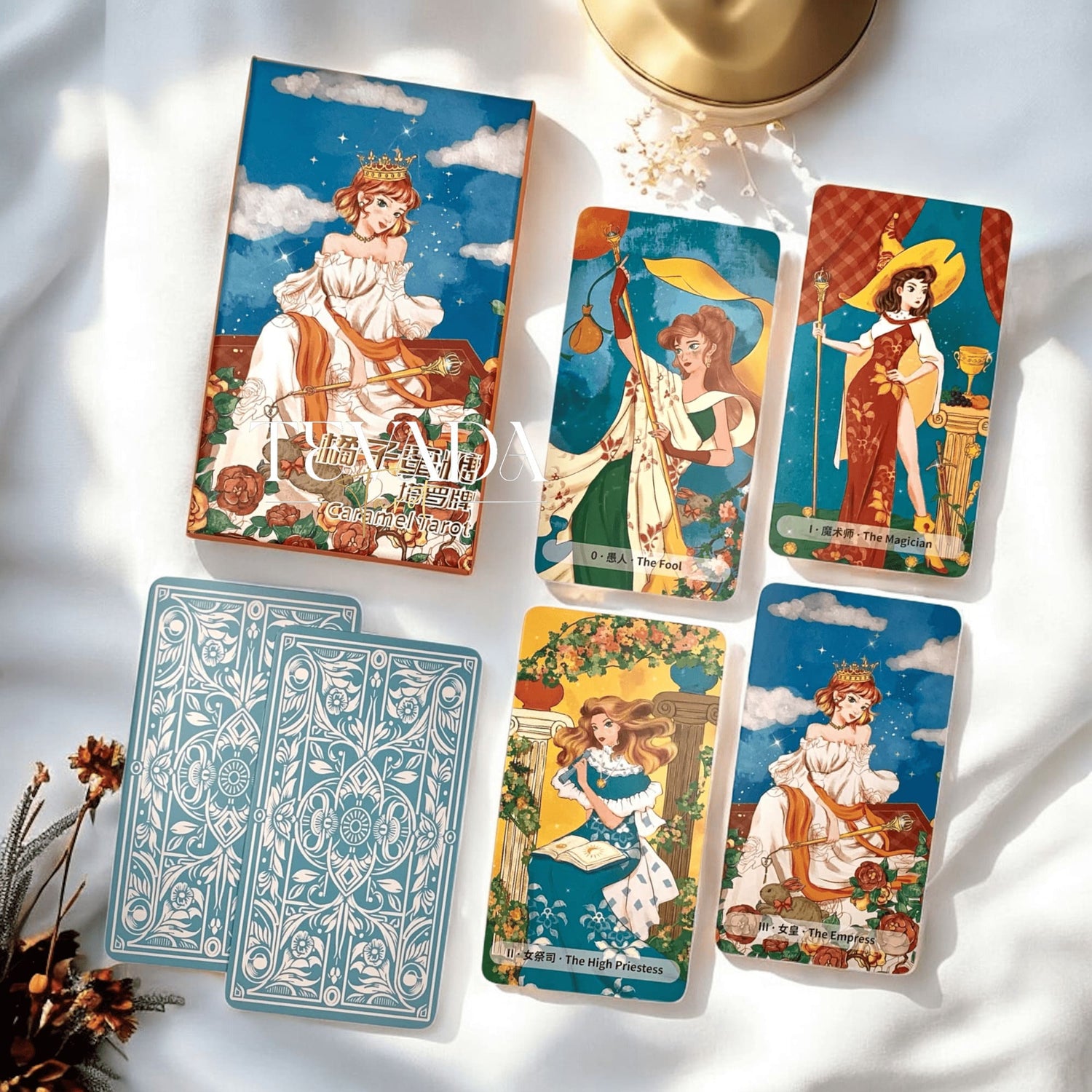 Discover the Caramel Tarot—78 radiant cards infused with warm, honeyed hues and intuitive guidance. A soulful divination deck that blends clarity, comfort, and magic in every reading.