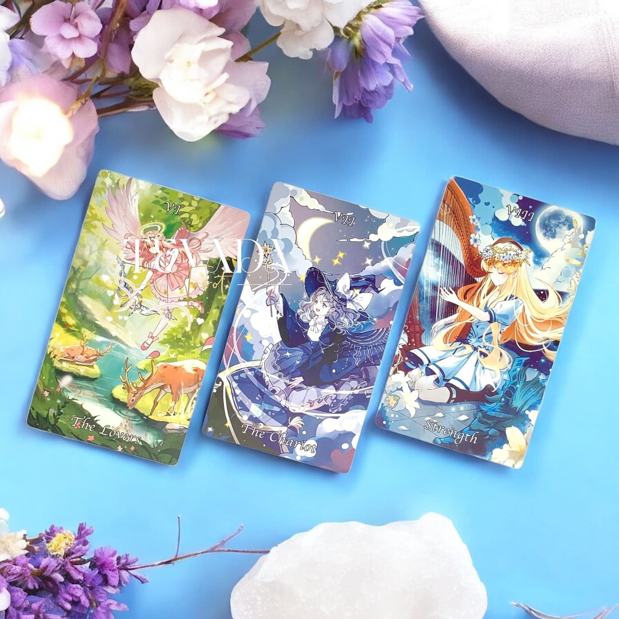 Discover the Cardamom Dreams Tarot COMMON Edition—78 pastel anime-inspired cards offering clarity, inspiration, and whimsical guidance for magical everyday readings.