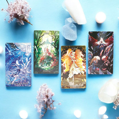 Discover the Cardamom Dreams Tarot COMMON Edition—78 pastel anime-inspired cards offering clarity, inspiration, and whimsical guidance for magical everyday readings.