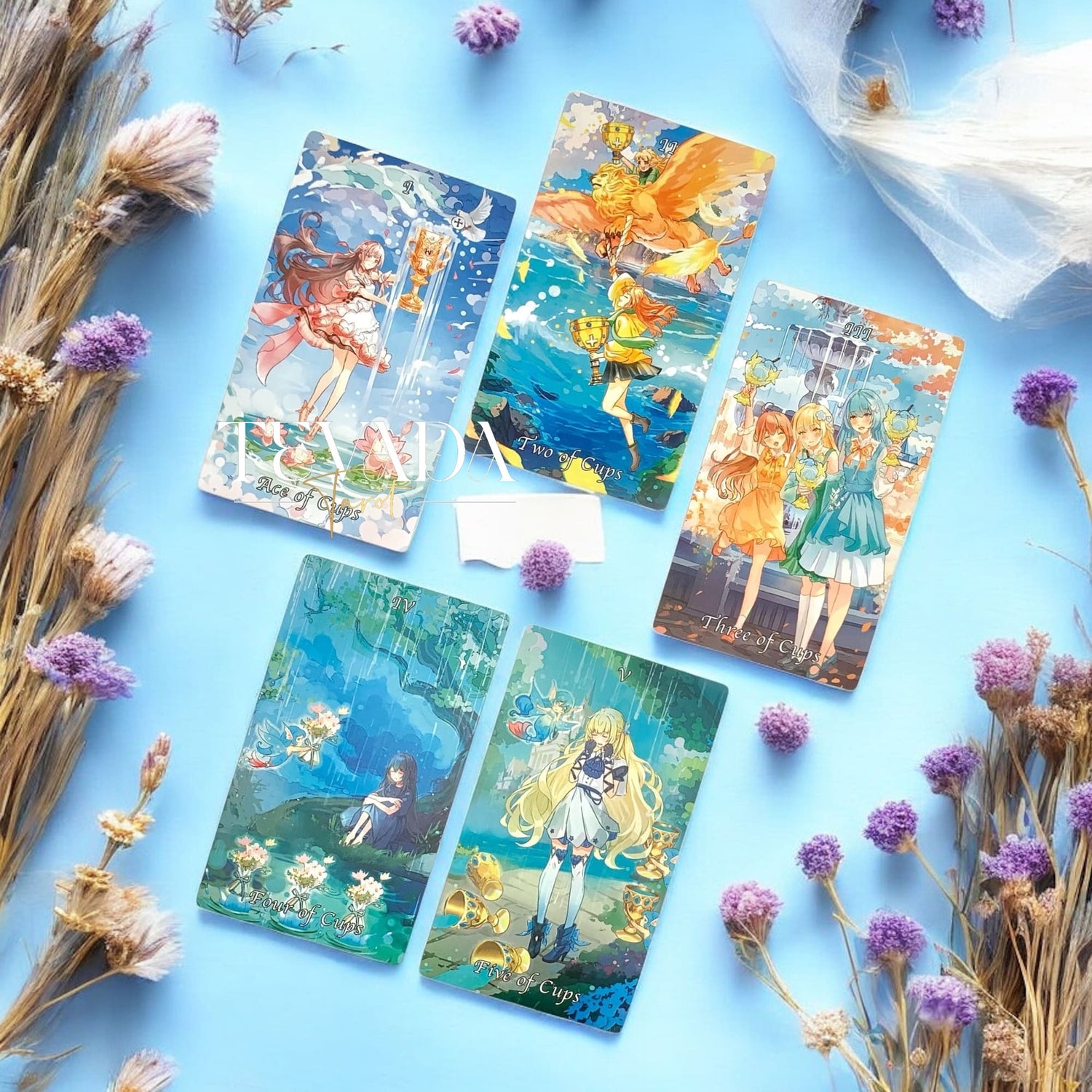 Discover the Cardamom Dreams Tarot COMMON Edition—78 pastel anime-inspired cards offering clarity, inspiration, and whimsical guidance for magical everyday readings.