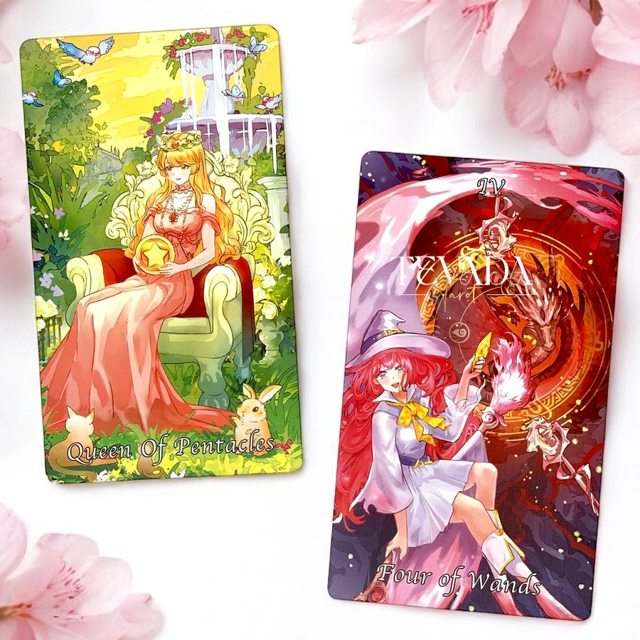 Discover the magical Cardamom Dreams Tarot DELUXE: 78 pastel, fairy, and anime-themed cards for intuitive readings and personal growth. Perfect for both beginners and experienced tarot readers.