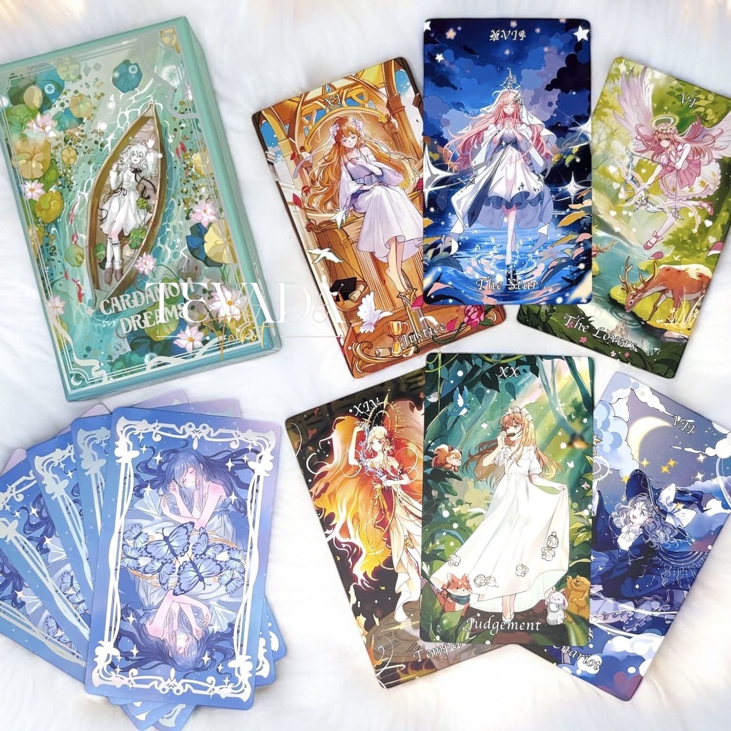 Discover the magical Cardamom Dreams Tarot DELUXE: 78 pastel, fairy, and anime-themed cards for intuitive readings and personal growth. Perfect for both beginners and experienced tarot readers.