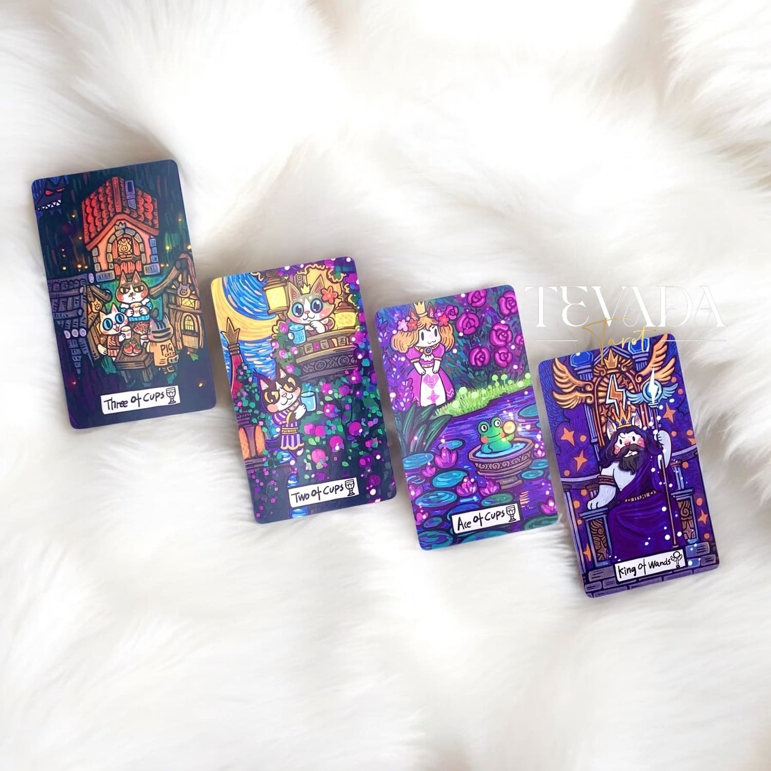 Cat Star Tales Tarot – A 78-card deck of hand-drawn feline magic, blending fairy tale charm with intuitive guidance for deep, dreamy readings and self-discovery.