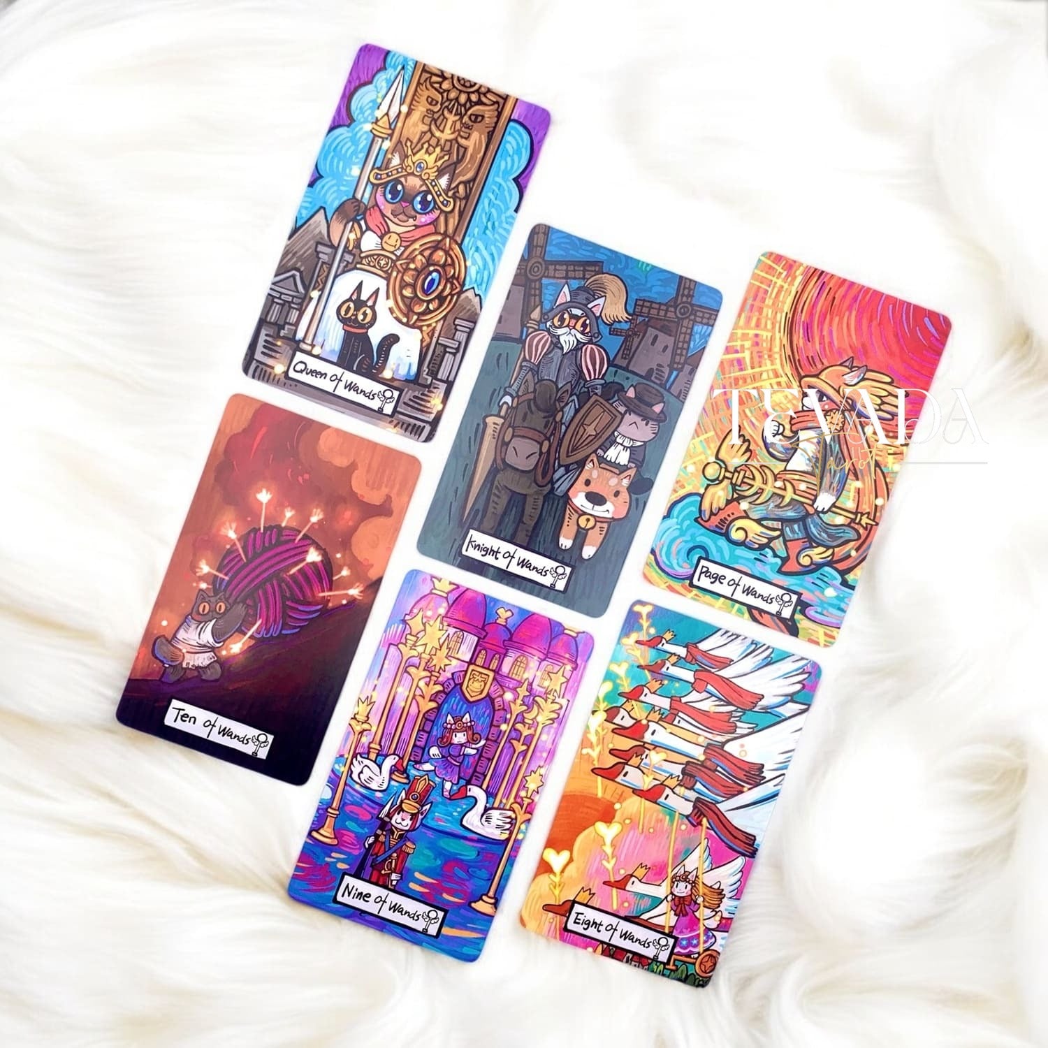 Cat Star Tales Tarot – A 78-card deck of hand-drawn feline magic, blending fairy tale charm with intuitive guidance for deep, dreamy readings and self-discovery.