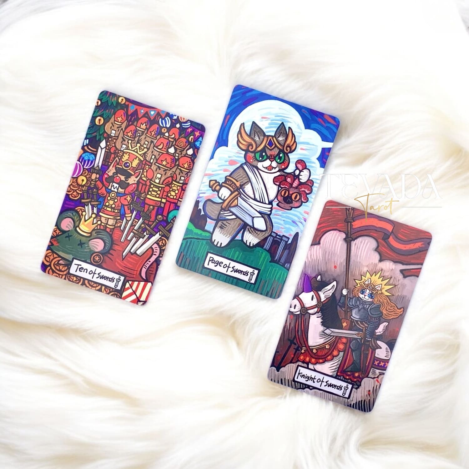 Cat Star Tales Tarot – A 78-card deck of hand-drawn feline magic, blending fairy tale charm with intuitive guidance for deep, dreamy readings and self-discovery.