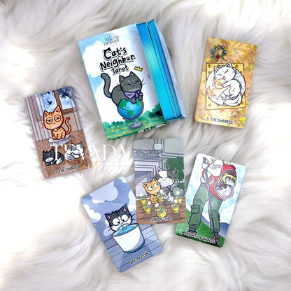 Explore the Cats Neighbor Tarot, a 78-card deck blending magical cat wisdom with intuitive guidance. Perfect for uncovering truths, warding off negativity, and finding clarity.