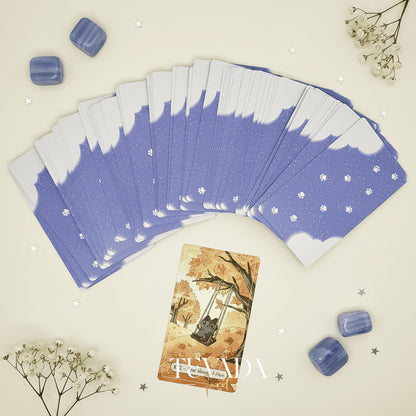 Catopia Tarot II featuring whimsical cat artwork on smooth cardstock for healing and playful divination.