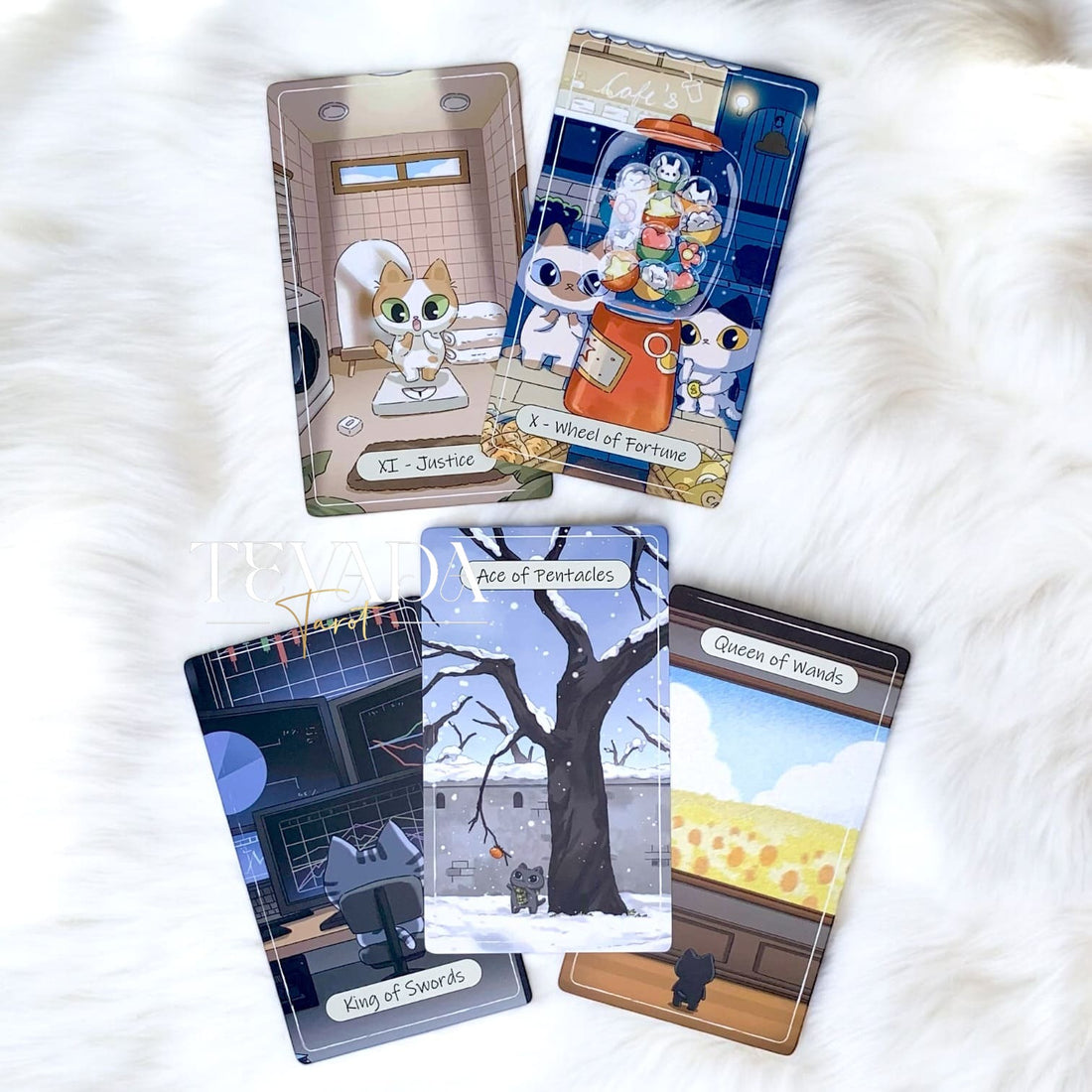 Explore the whimsical Catopia Tarot deck! This 78-card set offers intuitive insights through enchanting cat-themed artwork, perfect for seekers of magic and clarity in their journeys.
