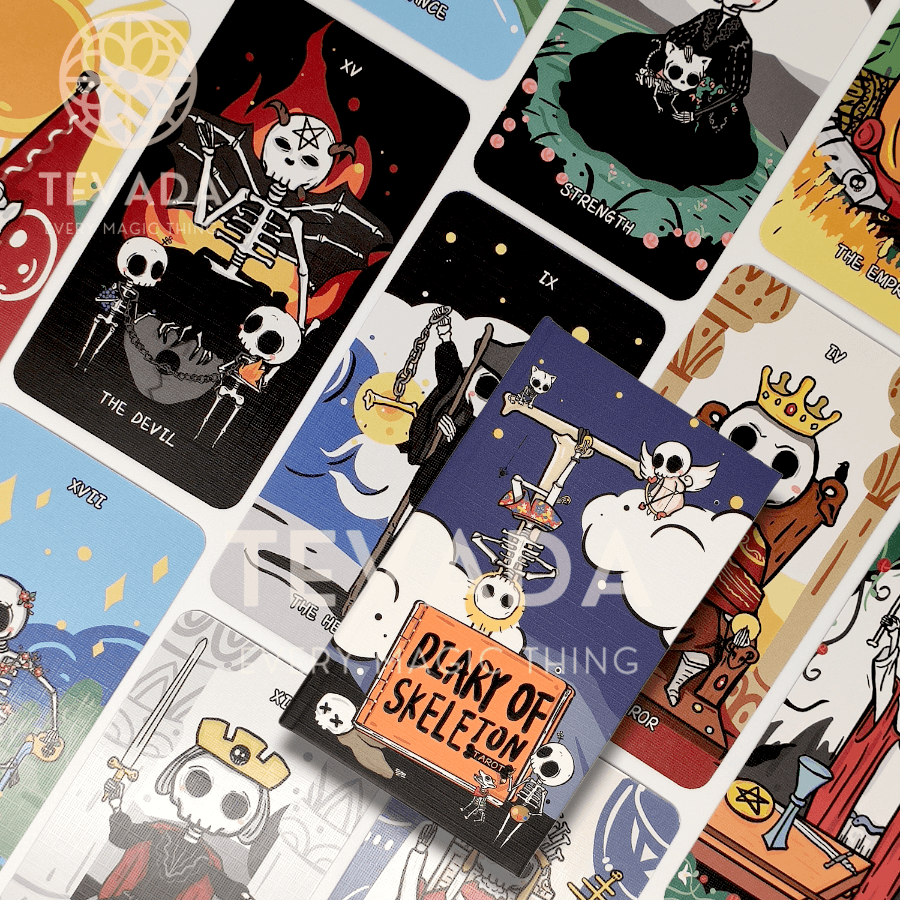 Dive into the mystical world of the Diary of Skeleton Tarot. Cute, pocket-friendly, and profound. Makes Cartoon Tarot reading a unique, magical journey