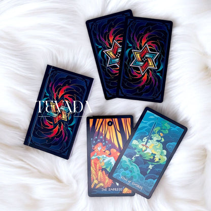 Unveil the Elemental Strength Tarot. This 78-card deck captures fire water air and earth through symbolic colors and pure elemental energy offering balance wisdom and clarity for your spiritual journey.