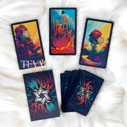 Unveil the Elemental Strength Tarot. This 78-card deck captures fire water air and earth through symbolic colors and pure elemental energy offering balance wisdom and clarity for your spiritual journey.