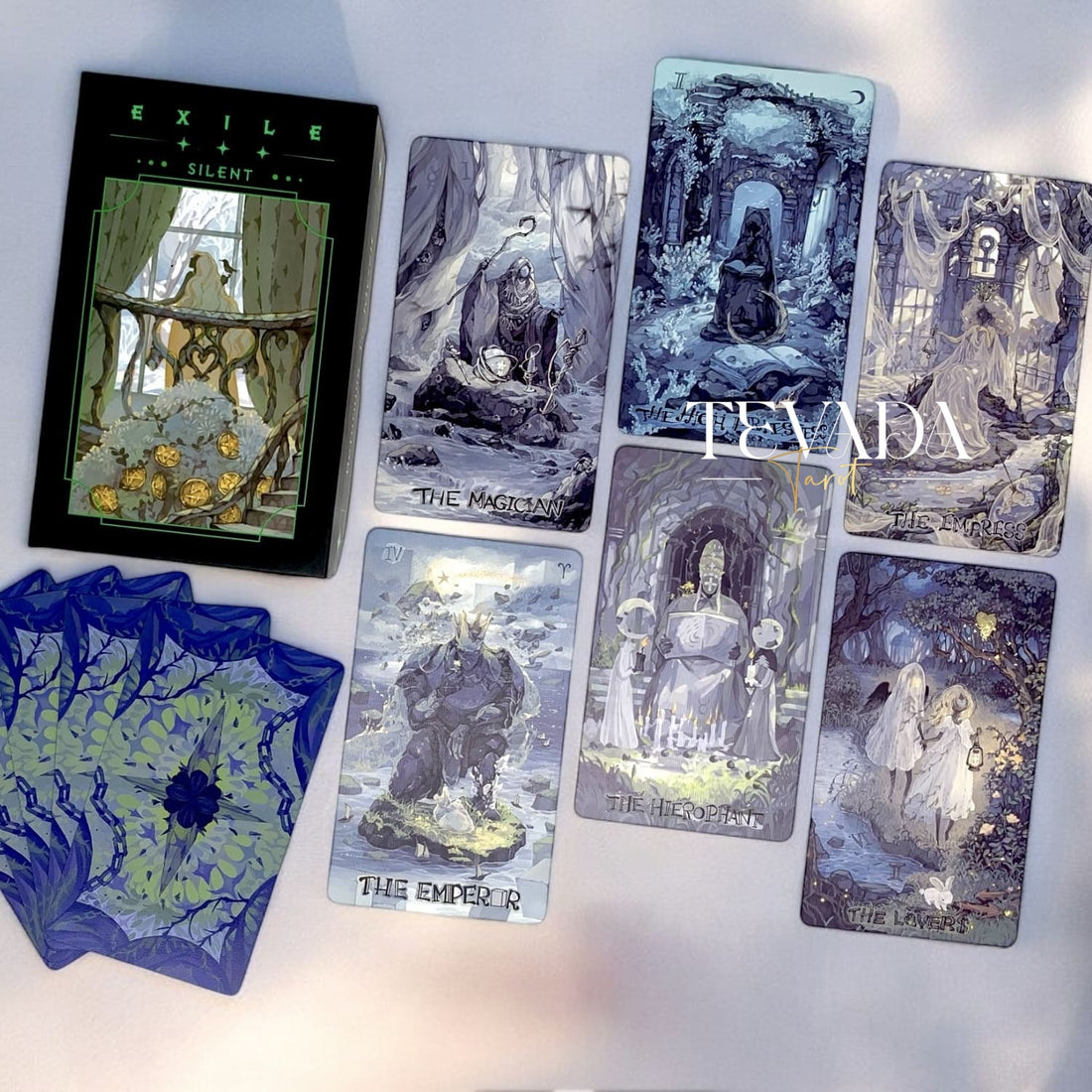 Uncover the wisdom within with the Exile Tarot SILENT Edition Limited Version.  This 78-card deck, in a calming palette with romantic imagery, fosters self-discovery through quiet introspection.  Gain clarity &amp; grow with this unique tarot tool.