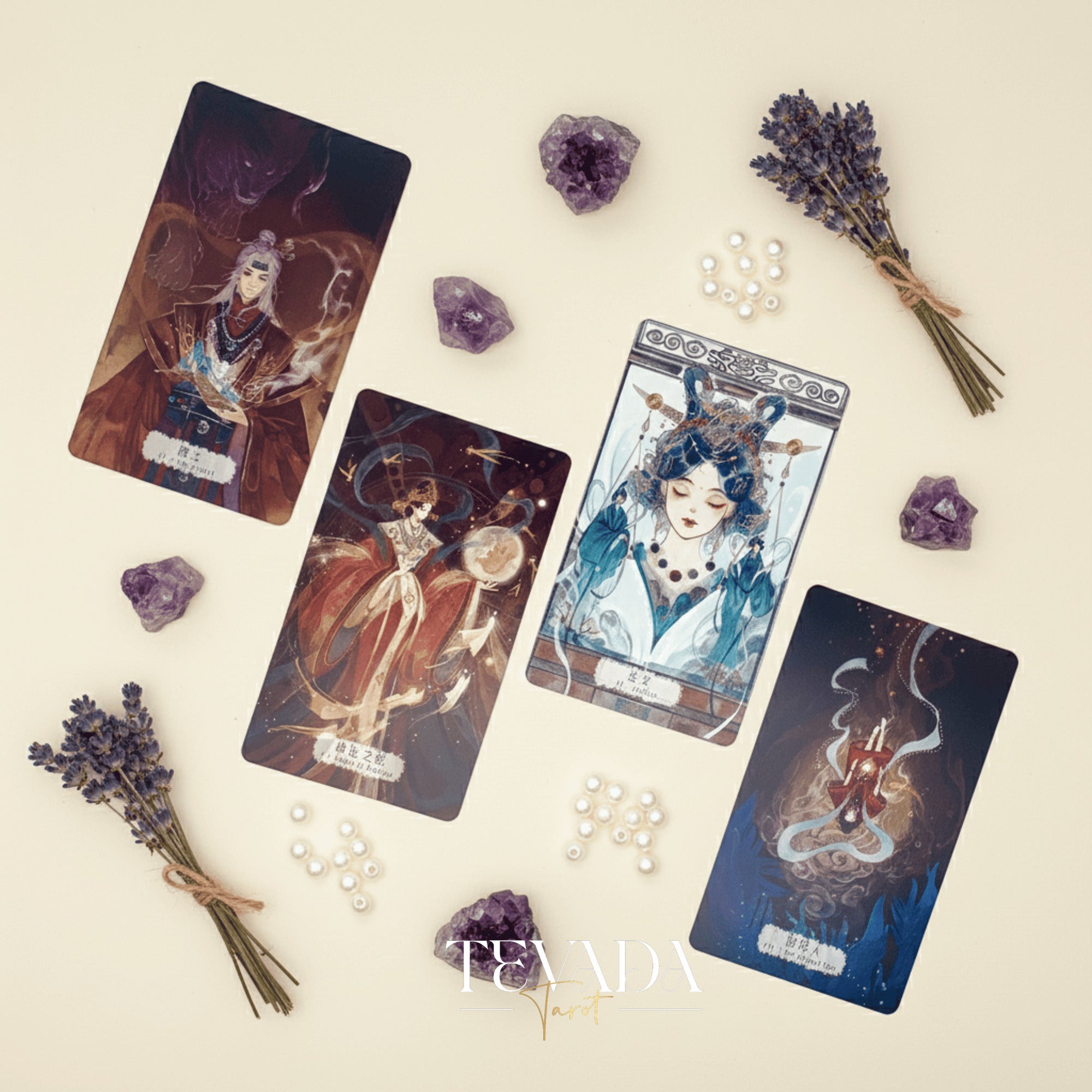 Explorez des conseils intuitifs avec le Fabled Cloudland Tarot Deck DELUXE, un tarot de la mythologie chinoise de 78 cartes présentant un art fluide, des figures célestes et une sagesse symbolique.
