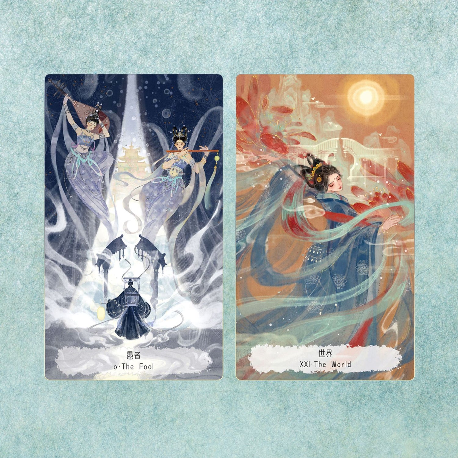Explore intuitive guidance with the Fabled Cloudland Tarot Deck DELUXE, a 78-card Chinese mythology tarot featuring flowing art, celestial figures, and symbolic wisdom.