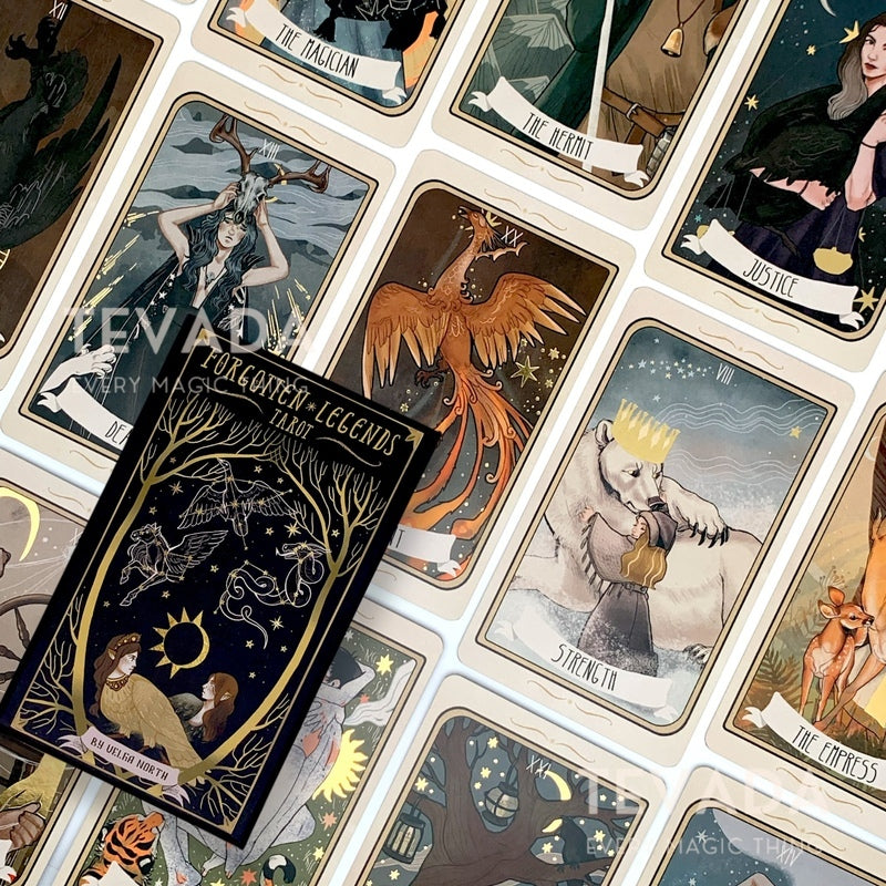 Unveil forgotten myths &amp; ignite your inner magic! Forgotten Legends Tarot: 78 cards weaving Slavic, Celtic &amp; Greek legends with modern mysticism. Uncover wisdom &amp; clarity for your journey.