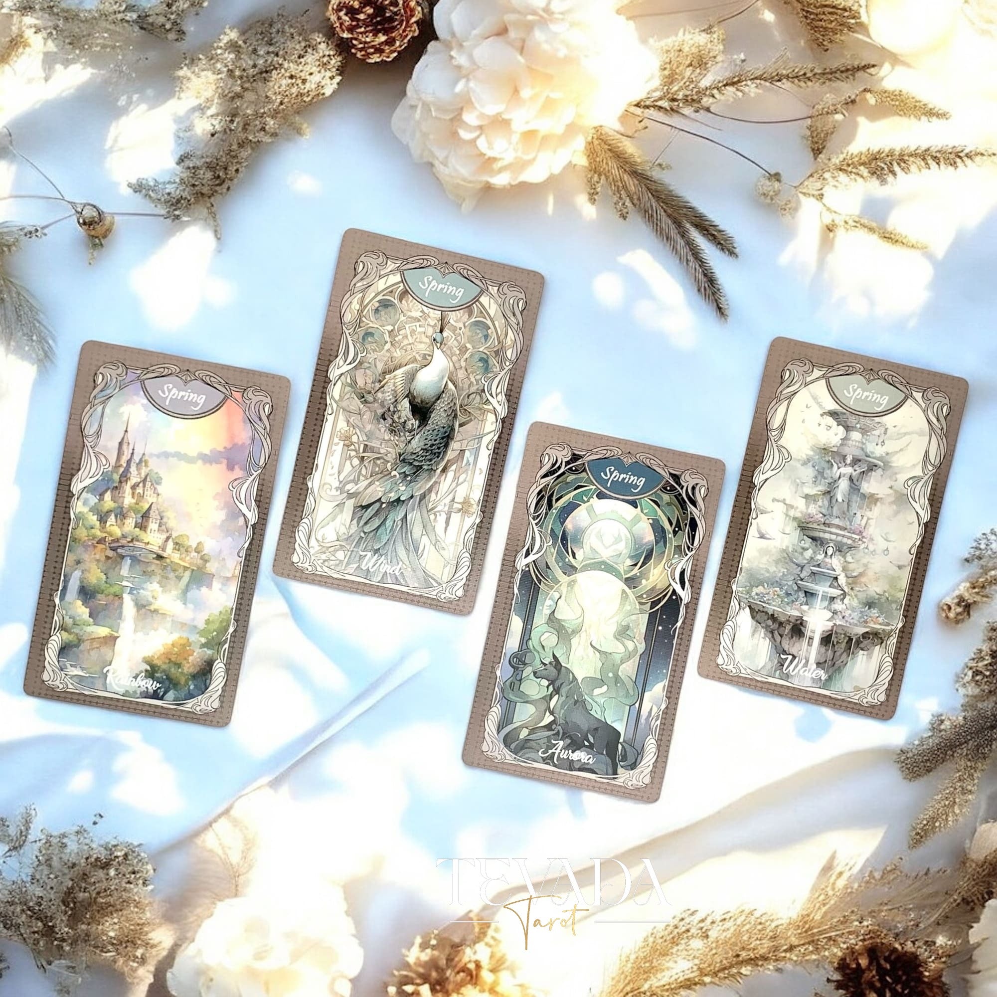 Discover the Four Seasons Garden Tarot, a 78-card divination deck blending seasonal imagery and intuitive symbolism for clarity, insight, and spiritual guidance.
