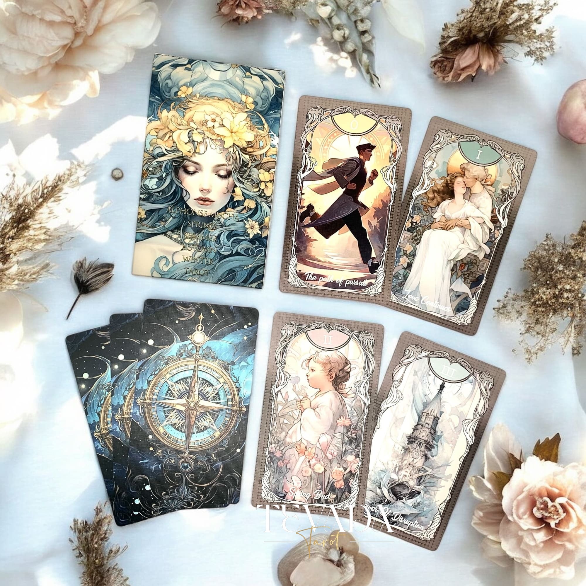 Discover the Four Seasons Garden Tarot, a 78-card divination deck blending seasonal imagery and intuitive symbolism for clarity, insight, and spiritual guidance.