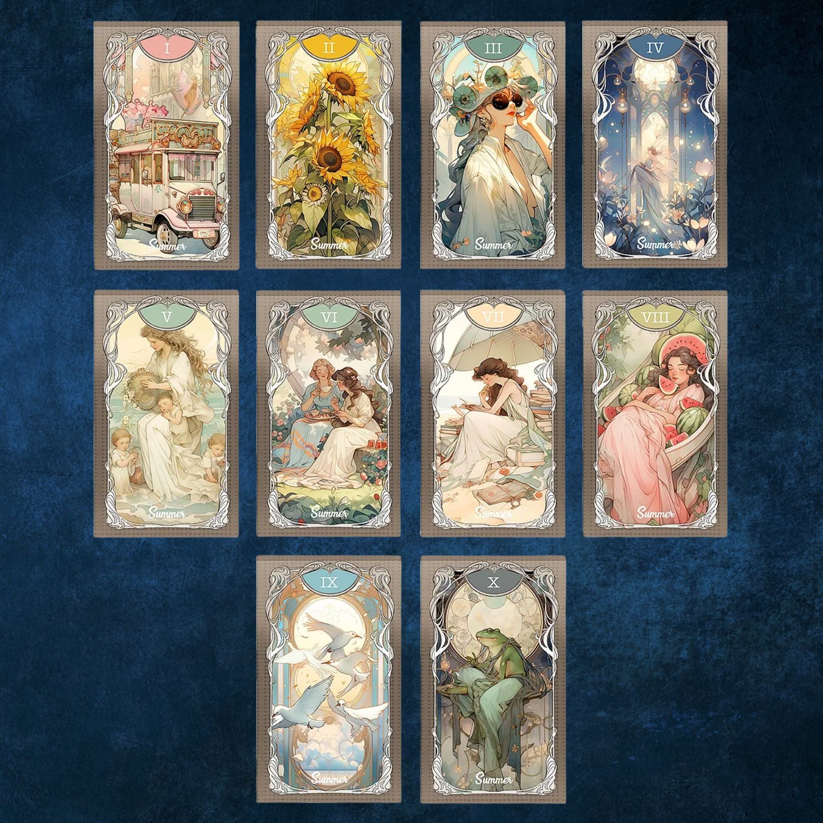 Discover the Four Seasons Garden Tarot, a 78-card divination deck blending seasonal imagery and intuitive symbolism for clarity, insight, and spiritual guidance.