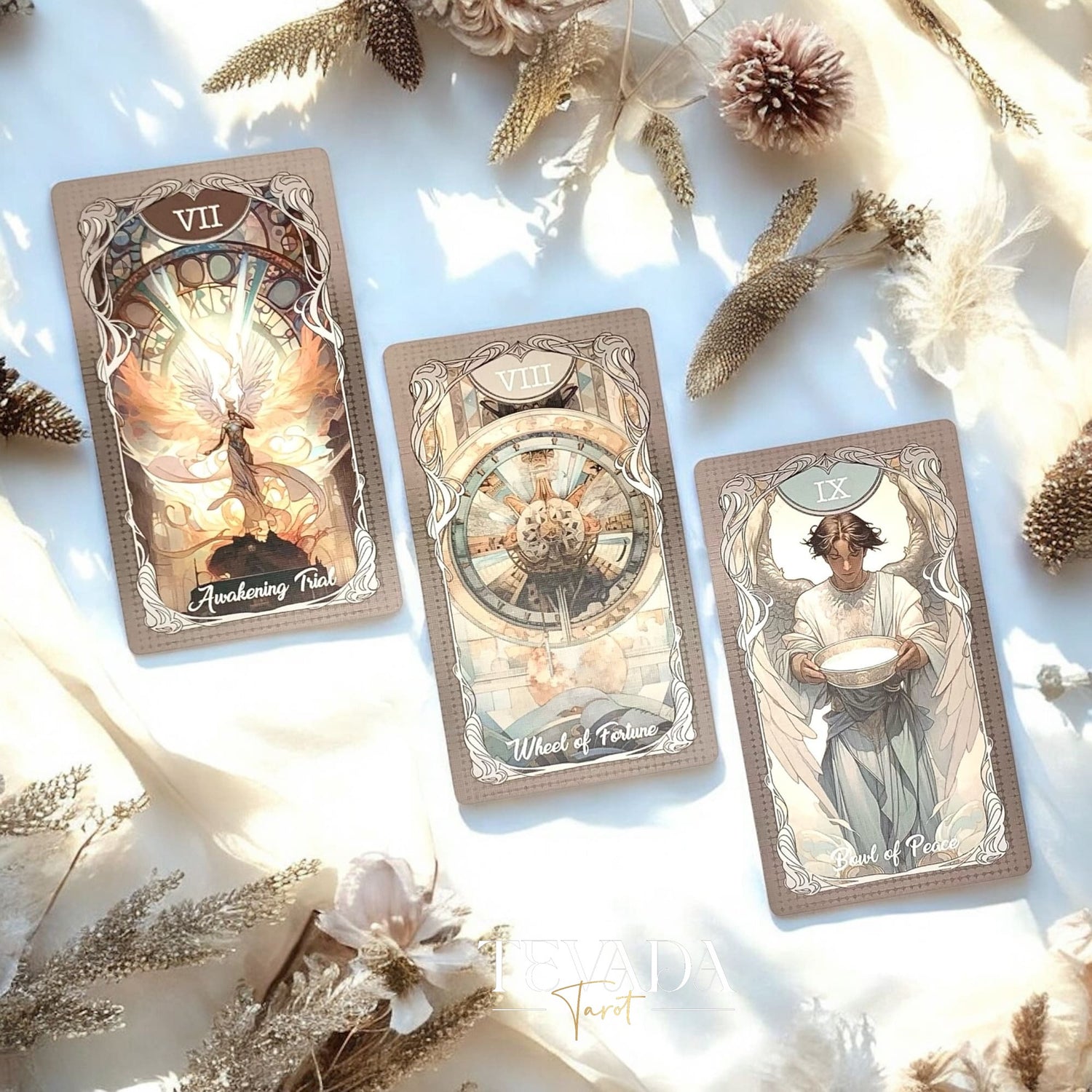 Discover the Four Seasons Garden Tarot, a 78-card divination deck blending seasonal imagery and intuitive symbolism for clarity, insight, and spiritual guidance.