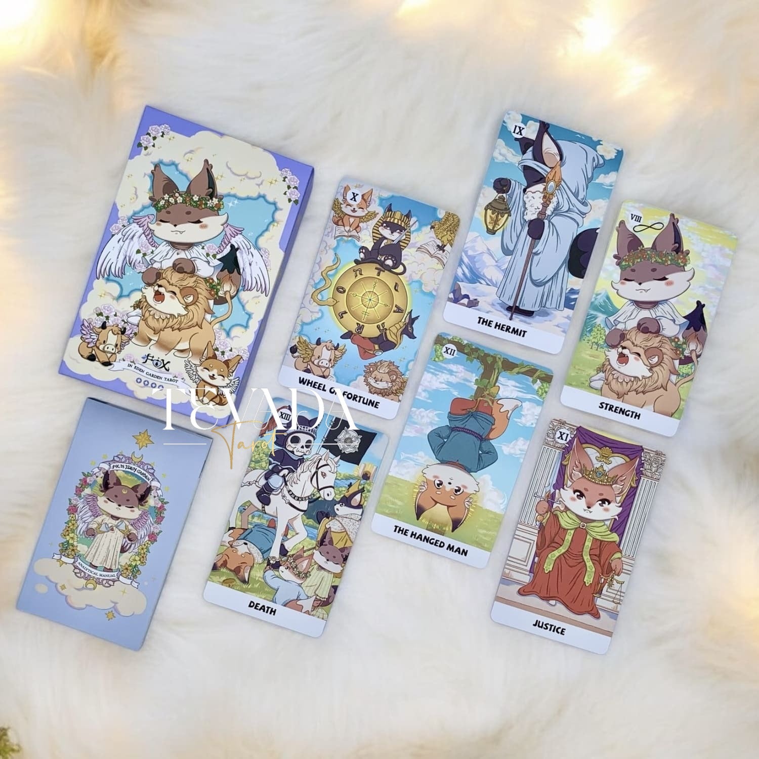 Discover the magical Fox in Eden Garden POCKET Tarot Deck. 78 beautifully illustrated cards offer divine guidance and wisdom. Perfect for intuitive readings and personal growth. Explore now!