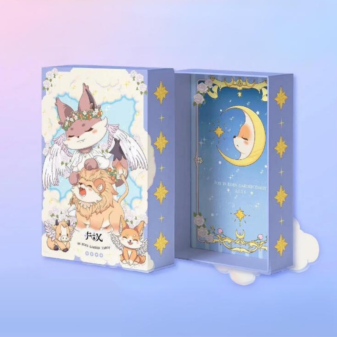 Discover the magical Fox in Eden Garden Tarot Deck. 78 beautifully illustrated cards offer intuitive guidance and spiritual insight. Perfect for personal growth and enchanting readings. Shop now!