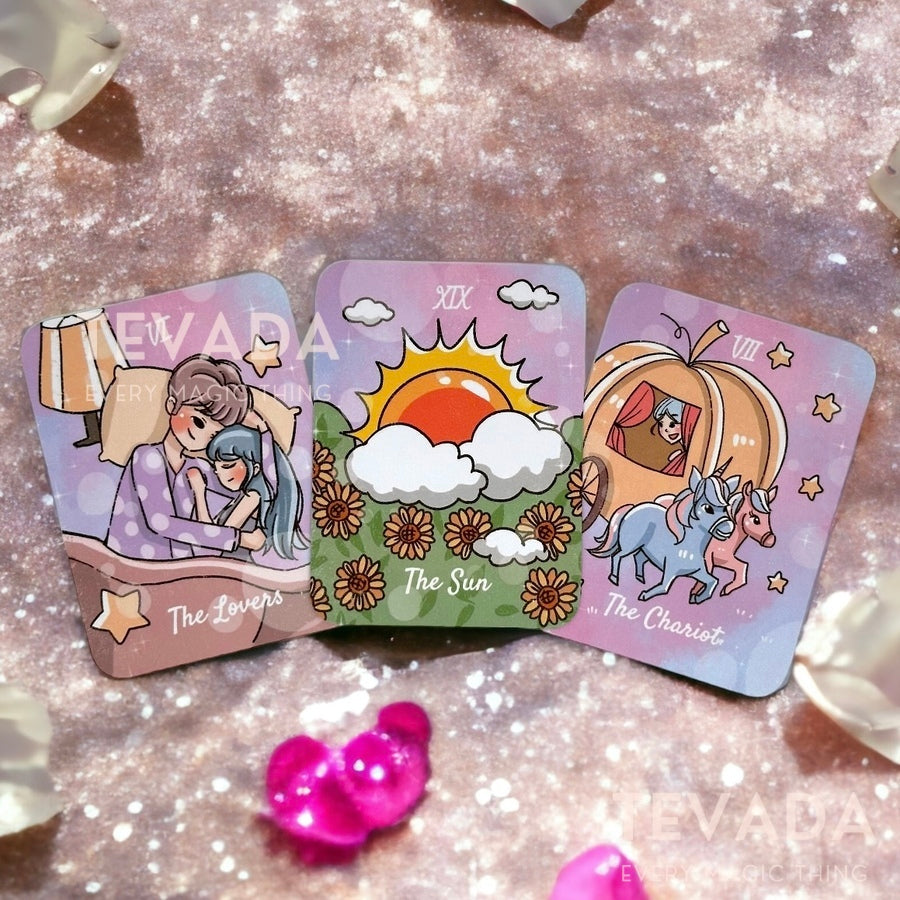 Unleash your inner magic with the Galaxy of Tons of Luck Tarot & Oracle deck! Pocket-sized and filled with pink vibe girl energy, it's the ultimate cute tarot card set for intuitive readings