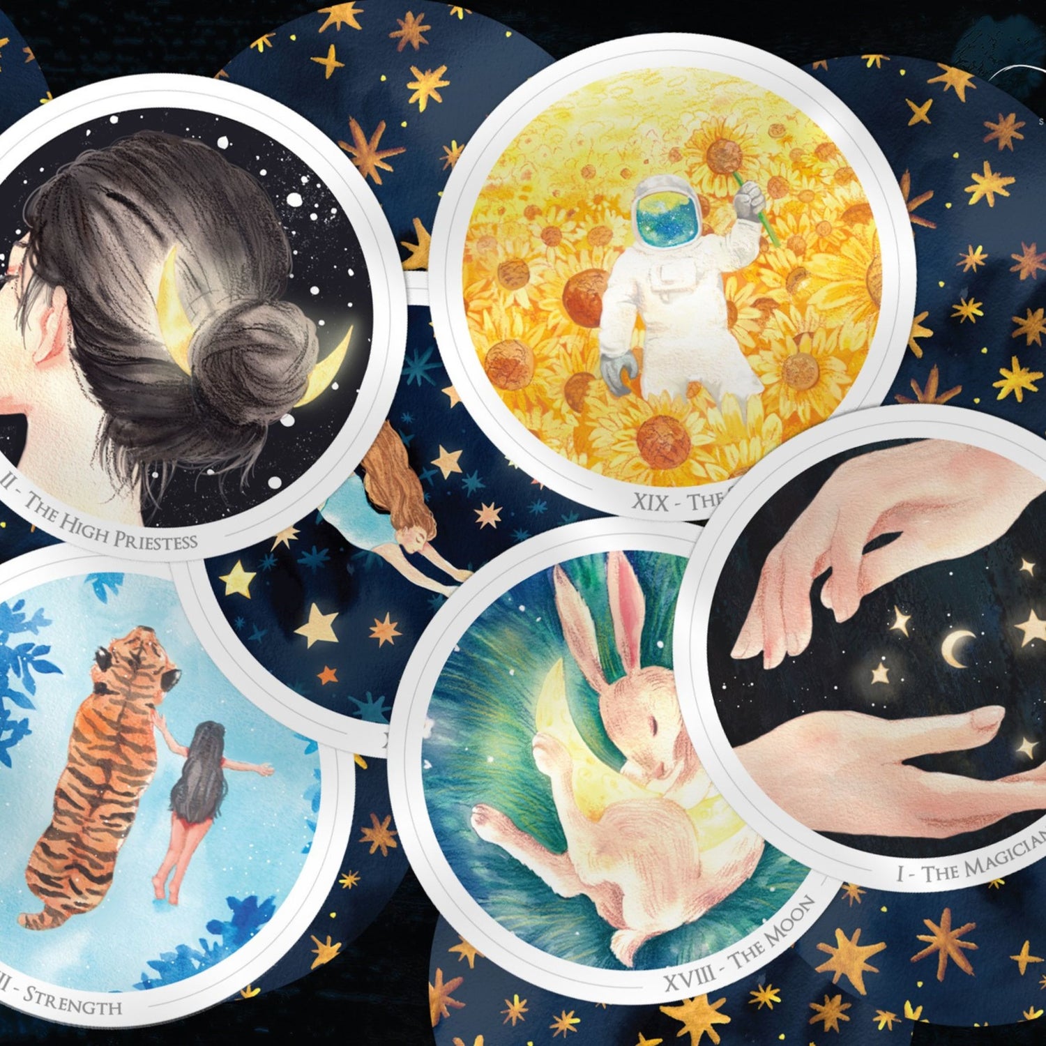 Discover the Gentle Universe Tarot — a 78-card circular deck in soft watercolor art, blending intuition, calm, and cosmic beauty for magical, heartfelt readings.