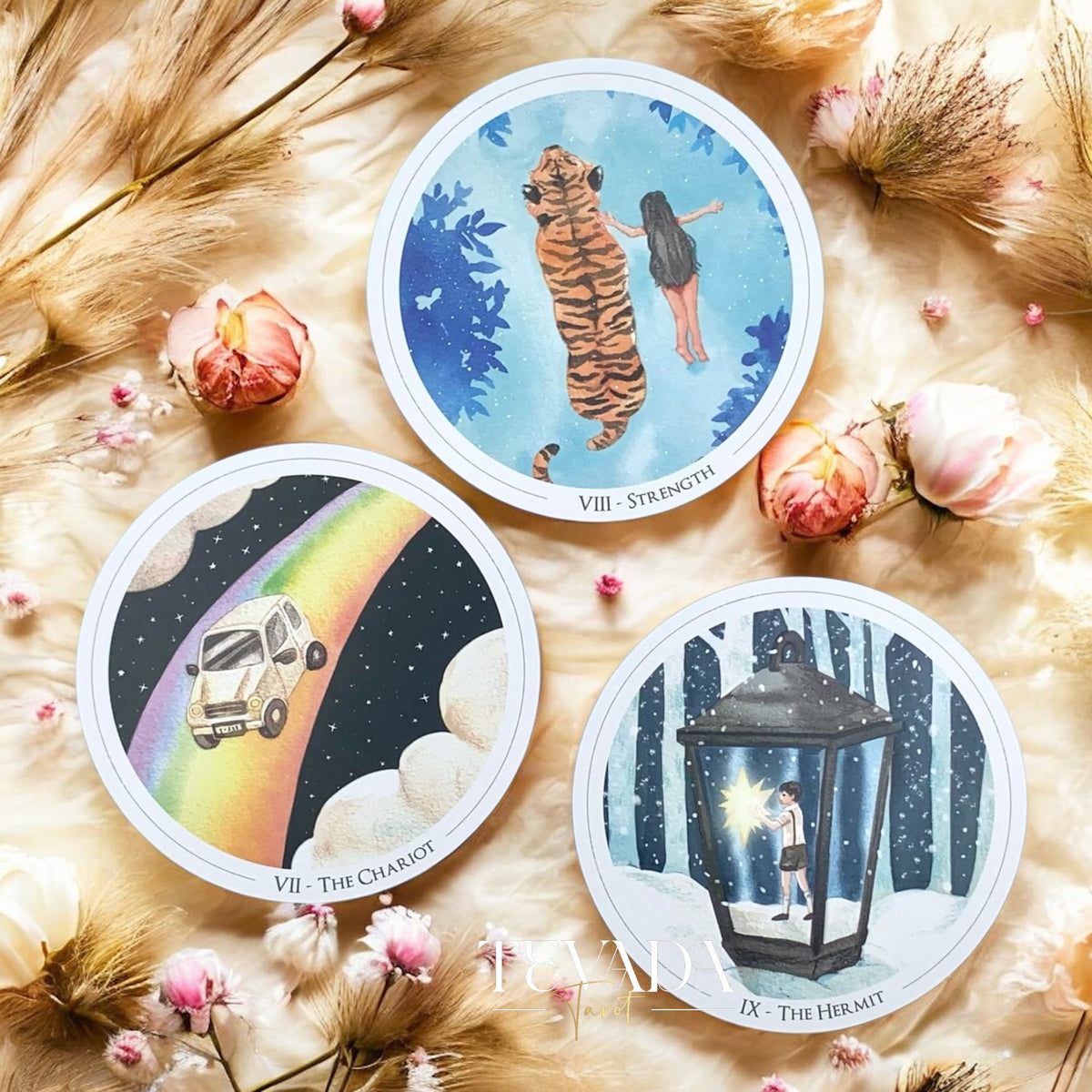 Gentle Universe Tarot dreamy watercolor round tarot deck for intuitive reflection and gentle daily guidance