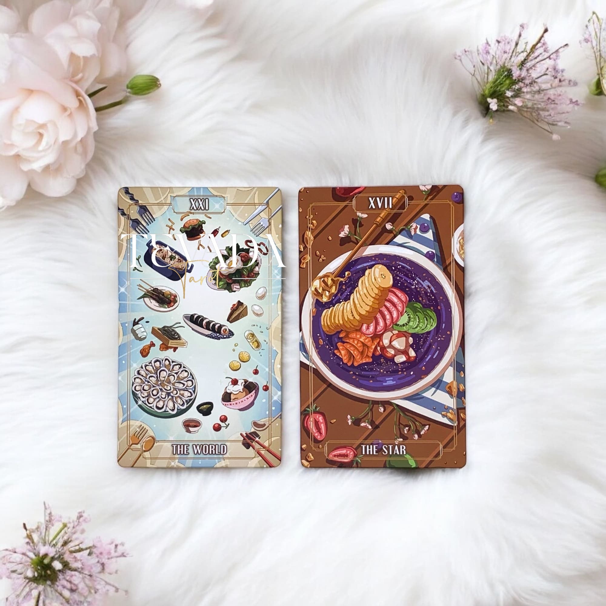 Dive into Gourmet Tarot II LIMITED RED EDITION! Explore whimsical food-themed cards with vibrant red gilded edges. Perfect for self-discovery and adding a flavorful twist to your tarot practice.