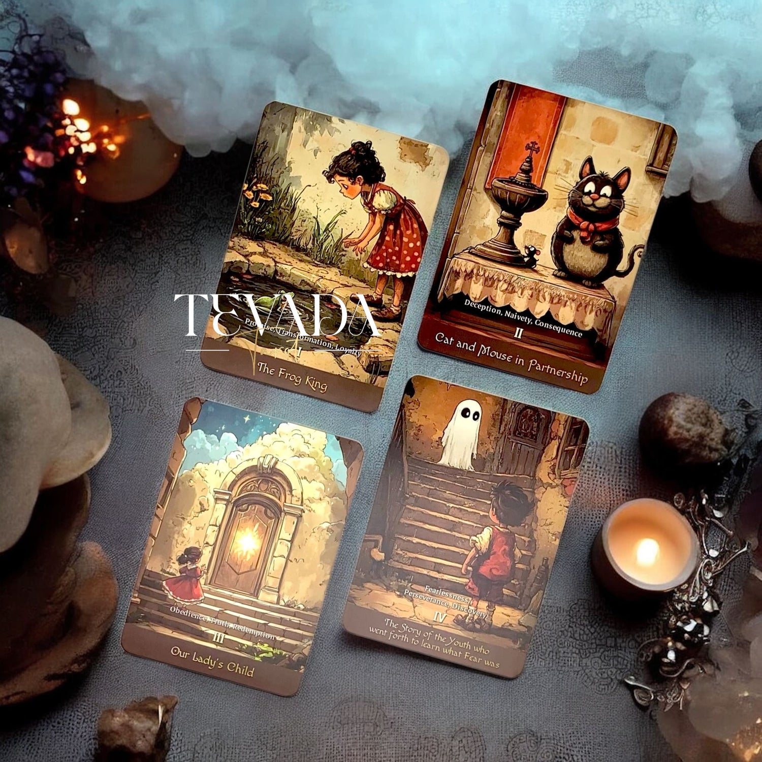 Discover the Grimms’ Oracle Deck—200 cards inspired by Grimm’s Fairy Tales that reveal intuitive guidance, timeless wisdom, and magical insight through storytelling and symbolism.